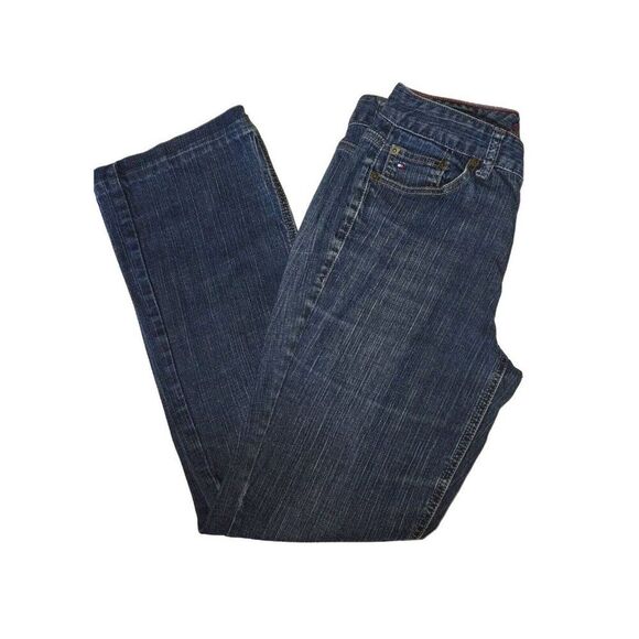 5/$25 EUC Sz 8R Tommy Hilfiger Hope Boot Denim Blue Jeans RN77806 - Picture 1 of 7